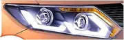 Compatible for Nissan X-Trail Headlights 2014-2016 LED Headlight DRL Hid Option Head Lamp Angel Eye Beam Accessories(Headlight Xenon)