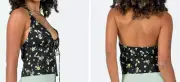 NWT Motel Roula Lemon And Lime Halter Top (Size XS, Black)