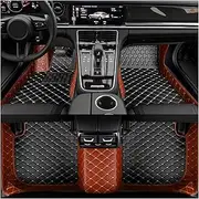 Floor Mats Full Set Compatible with BMW 2 Series F22 Coupe 2014 2015 2016 2017 2018 Interior Accessories Floor Carpet(Brown)