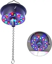 5 RPM-9 RPM Adjustable Mirror Ball Rotating Motor with 24 RGB Led Light for 4 6 8 12" Disco Balls (Not Include) for Party Decoration DJs Bands Pubs Nightclubs KTV (USB Powered/Battery Powered)