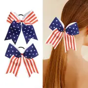 USA Flag Children's Hair Bow Elastic Hair Ties Hair Accessories