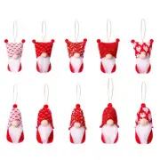 Christmas Tree Hanging Gnomes Ornaments Set of 10 Swedish Handmade Plush Gnome