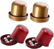 ERINGOGO 4 Sets Dice Cups with Dice for Party Games Ktv and Family Fun Easy to Use and Carry Gaming Accessories