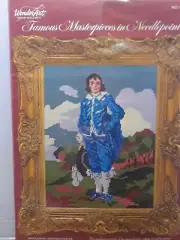 WonderArt Famous Masterpieces The Blue Boy Cross Stitch Needlepoint Craft Kit