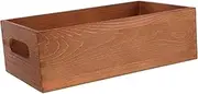 TEHAUX Box Solid Wood Desktop Box with Handles Multi Use Storage Crate for Sundries Tools and Organizing Wooden Crate Basket Small for Home Decor
