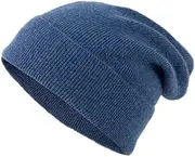 [Lallier] Unisex 100% Pure Cashmere Beanie, Ribbed Cuffed Hat Warm Soft with Gift Box for Women and Men