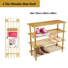 4 Tier Layer Wooden Shoes Rack Shelves Storage Bench Cabinet Organiser Stand