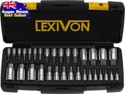 Socket Set HEX Bit 32 Piece Master SAE & Metric S2 Steel LX-144
