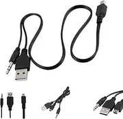 TECHGEAR 2in1 Cable - Mini USB to USB & 3.5mm Aux Standard Audio Jack Connection Cable - Compatible with many speakers, Mp3 Players, Mp4 Players etc