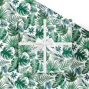 FYSUIMU 60 Sheets Tropical Palm Leaves Tissue Paper Green Monstera Leaf Gift Wrapping Paper Watercolor Summer DIY Art Crafts Tissue for Birthday Hawaiian Holidays, 13.8 x 19.7 Inch