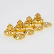 4pcs 28x25mm Gold Brass Speaker Spike Feet Isolation AMP Stand Foot Base Pads