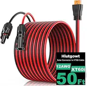 Hiutgowt Oududianzi 12AWG XT60i Solar Cable 50FT, XT60i Cable to Solar Connector 3 10 15 20 30 40FT, Solar Charging Adapter for Portable Power Station - 50Ft