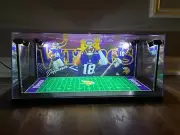 Justin Jefferson Custom 2 Mini Helmet display case with LED lights - Vikings