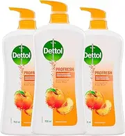 Dettol Profresh Shower Gel Body Wash Peach Burst 950ml x 3 Pack