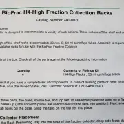 Four Bio-Rad BioFrac H4 High Fraction Collector Racks for 50ml Centrifuge Tubes