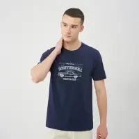 在飛比找Yahoo奇摩購物中心優惠-GIORDANO 男裝汽車系列印花短袖上衣 - 07 海軍藍