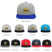 Youth Kid's Burger Patch Flat Bill Snapback 2-Tone Baseball Cap - FREE SHIPPING