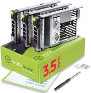 BNIB WORKDONE 3-Pack 3.5 inch Hard Drive Caddy with 2.5 inch HDD Adapter