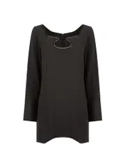 Black Square Neckline Mini Dress