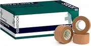 MEDSTOCK Premium Microporous Surgical Tan Tape, 2.5cm x 9.1m, 12 tapes/box, Latex-Free, Ideal for Dressing Fixation & Scar Management, Hypoallergenic, Breathable & Tearable