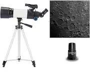 Beginners Astronomical Telescope, 80mm Children's Catadioptric Telescope KidsMonocular Portable Spotting Scope White Refractor,E