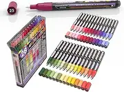 28 Wildflower Colours Acrylic Paint Pens Studio Colour Series Markers Set 0.7mm Extra Fine Tip, Rock Painting, Glass, Mugs, Wood, Metal, Canvas, DIY, Detailing. Non Toxic, Waterbased, Quick Drying