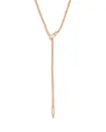 Ettika Serpentina Marquise Cubic Zirconia Snake Chain Adjustable Lariat Necklace in 18K Gold Plated, 26