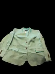 Talbots Women’s Petite Plus Wool Blend Jacket Aquamarine Herringbone 20 WP NWT