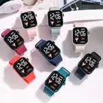 [潮流男士館]LED電子手錶彩虹方形防水數字戶外運動學生手錶電子錶