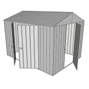Build-a-Shed 2.3 x 3.0 x 2.3m Front Gable Double Hinged Side Door Shed - Zinc