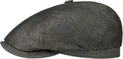 [Stetson] Brooklin Linen Peaked Cap Women/Men - Summer Cap with Herringbone Pattern - Linen Hat Herringbone - Balloon Hat Spring/Summer