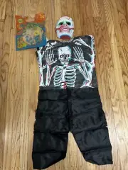 VTG 50s Halloween Skeleton Skull Satan Devil Mask Costume Halco Kusan NEW w/ Bag