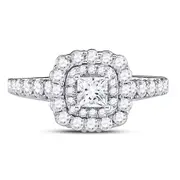 14k White Gold Princess Diamond Solitaire Bridal Engagement Ring 1-1/5 Ctw (Certified)