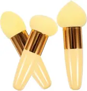 Beauty Makeup Tools 3 Pcs Makeup Sponge Set Heart Slant Cut Beauty Pens Soft Comfortable for Foundation Application Yellow Mushroom Collection