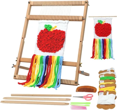Weaving Loom for Beginners Adults/Kids and 1 Set of Weaving Works Complete Yarn