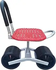 JIEBWCHA Gardening Stool Trolley, 46cm Rotating Garden Stool, Galvanized Steel Tube Adjustable Gard En Chair With Wheels, 360-degree Rotating, Gardening Seats For Seniors, Adults Yard Work