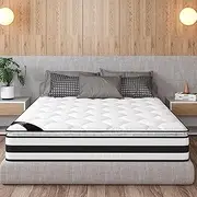 STARRY EUCALYPT Memory Foam Mattress Duracoil Bonnell Spring 22cm Thickness, Medium Firm Pillow Top Bed Mattress with Enhanced Edge Support and Airflow Design, Lilac White, Queen Size