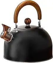 Stovetop Whistling Tea Kettle 3L Stainless Steel Teapot for Stovetop Gas Electric Induction Large Capacity Fast Heating Automatic Whistle Folding Handle Kettle Teapot for Stove Teapot for Stovetop