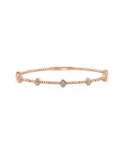 Sabrina Designs 14K Rose Gold 0.45 ct. tw. Diamond Clover Flex Bangle Bracelet