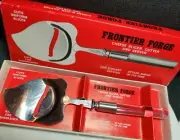 FRONTIER FORGE VINTAGE CHEESE SLICER, CUTTER AND SERVER LUCITE HANDLE WITH BOX