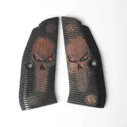 BLACK CZ Shadow 2 Grips SET Turkish Walnut Wood Gungrip Hand Made Skull NICE NEW