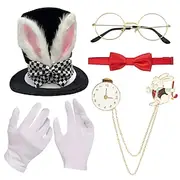 Alice in Wonderland Fairy Tale Mad Hatter Accessories Set Storybook Characters Cosplay Movie Cosplay for Unisex Kids Adults' Halloween Carnival World Book Day