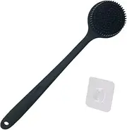 Cinlitek Silicone Body Scrubber, Long Handle Back Scrubber for Shower Brush,Exfoliating Body Scrubber, Shower Scrubber for Body Brush, Soft Silicone Bath Brush for Men,Women&Kids, with a Free Hook