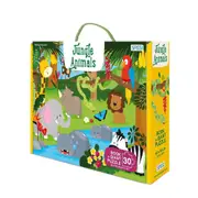 30pc Sassi Junior Jungle Friends Educational Book & Giant Puzzle Game Kids 3y+