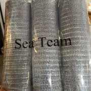 Deco Mesh 10-Inch-Wide x 30 Feet SILVER Decor Mesh Ribbon Glitter Metallic Foil