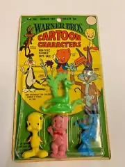 Vintage Looney Tunes Rubber Figures Bugs Bunny Tweety Road Runner Porky Pig Toys