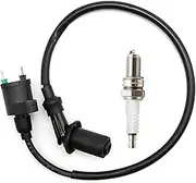 Vuzmode GY6 Racing Ignition Coil with A7TC Spark Plug Replacement, for Chinese 50cc 80cc 90cc 110cc 125cc 150cc GY6 139QMB 152QMI 157QMJ Moped Scooter ATV Go Kart Pit Dirt Bike Engine Ignition Coil Pa