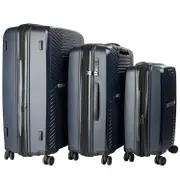 Olympus 3PC Astra Luggage Set Hard Shell Suitcase - Aegean Blue