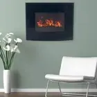 Northwest Wall Mounted Electric Fireplaces 3.5" Glass Panel Fireplace Black