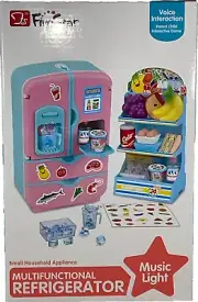 FiveStar Kids Toy Fridge Ice Maker | Lights & Sounds | Pretend Play Kitchen